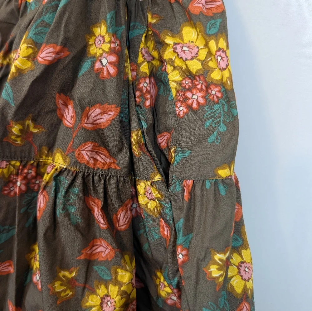 Wildflowers Sundress Girls Size 6 Brown Yellow Floral Fall Colors - Picture 11 of 11